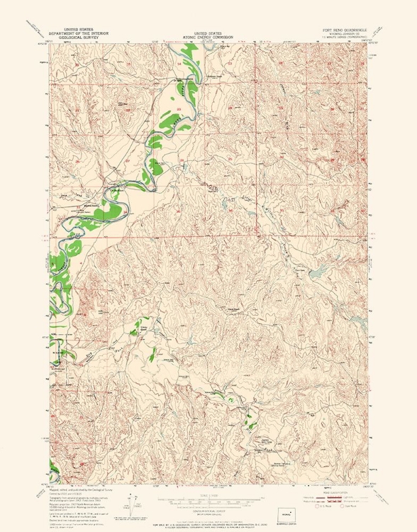 Picture of FORT RENO WYOMING QUAD - USGS 1953