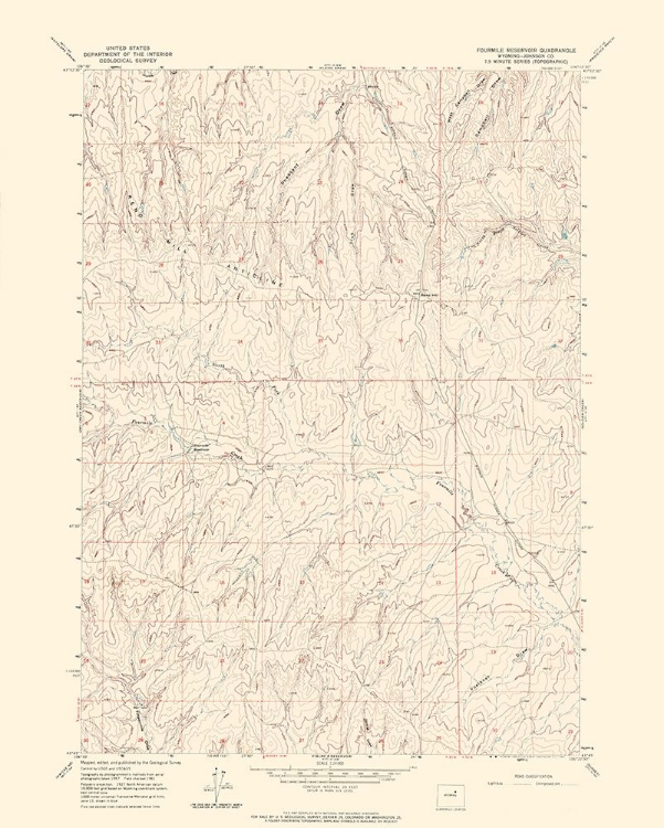Picture of FOURMILE RESERVOIR WYOMING QUAD - USGS 1961