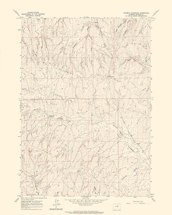 Picture of FOURMILE RESERVOIR WYOMING QUAD - USGS 1961