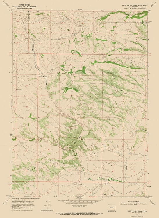 Picture of FIRST WATER DRAW WYOMING QUAD - USGS 1968