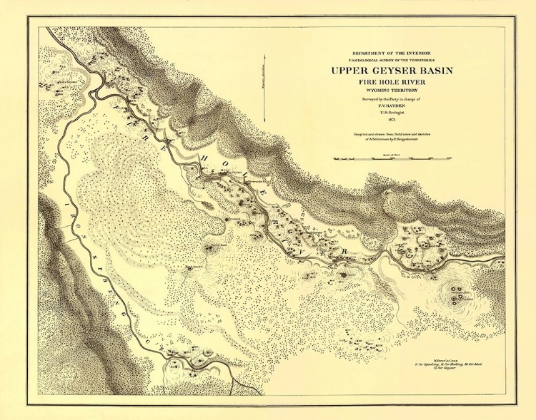 Picture of WYOMING TERRITORY UP GEYSER BASIN FIRE HOLE RIVER