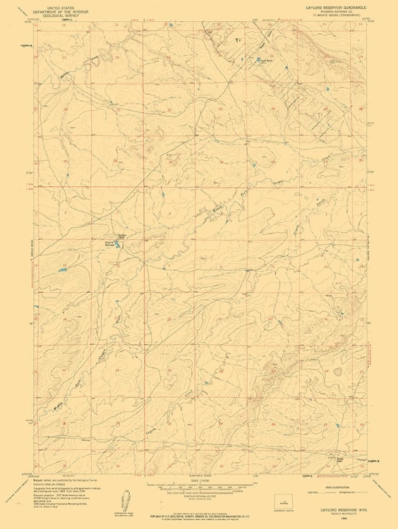 Picture of GAYLORD RESERVOIR WYOMING QUAD - USGS 1959