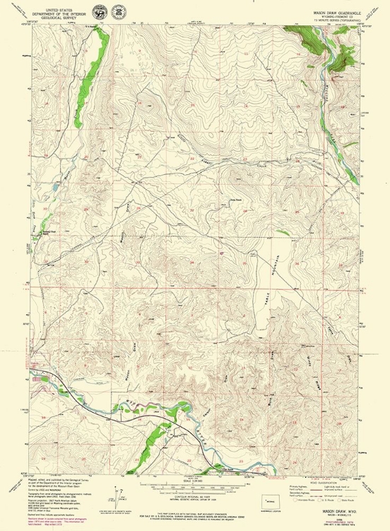 Picture of MASON DRAW WYOMING QUAD - USGS 1956