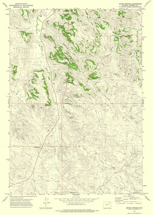 Picture of MOYER SPRINGS WYOMING QUAD - USGS 1971