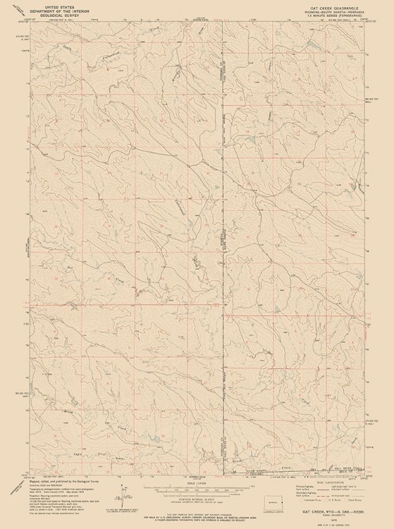 Picture of OAK CREEK WYOMING QUAD - USGS 1978