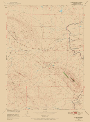 Picture of OIL MOUNTAIN WYOMING QUAD - USGS 1951