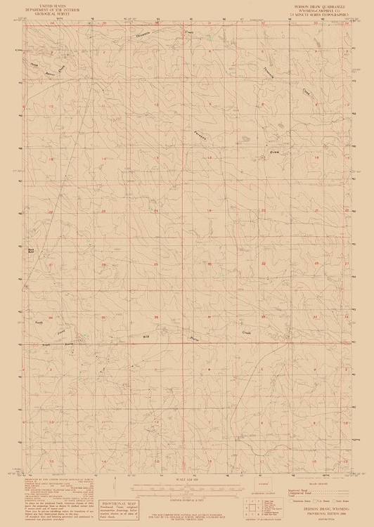 Picture of PERSSON DRAW WYOMING QUAD - USGS 1984