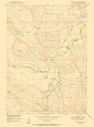 Picture of POISON LAKE WYOMING QUAD - USGS 1950