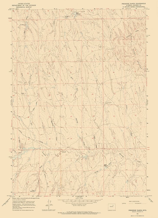 Picture of PROVENCE RANCH WYOMING QUAD - USGS 1961