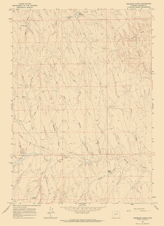 Picture of PROVENCE RANCH WYOMING QUAD - USGS 1961