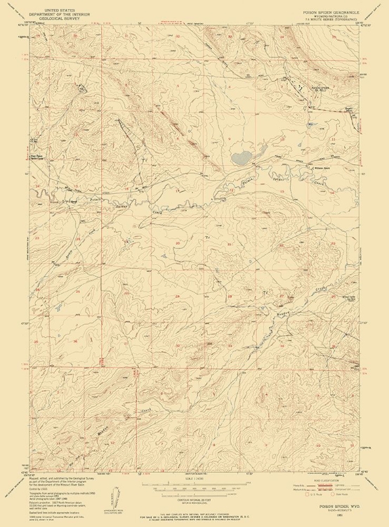 Picture of POISON SPIDER WYOMING QUAD - USGS 1951