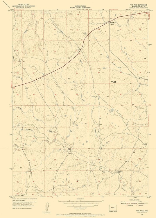 Picture of PINE TREE WYOMING QUAD - USGS 1954