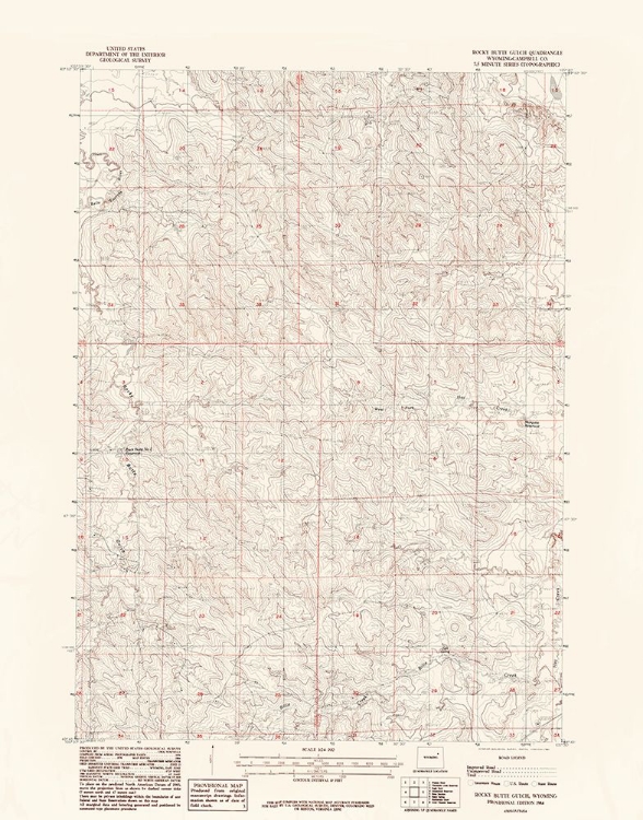 Picture of ROCKY BUTTE GULCH WYOMING QUAD - USGS 1984