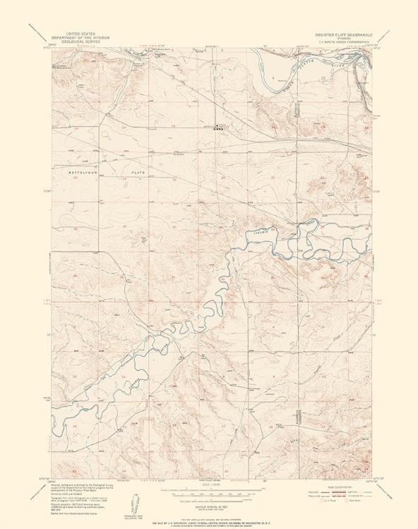 Picture of REGISTER CLIFF WYOMING QUAD - USGS 1950