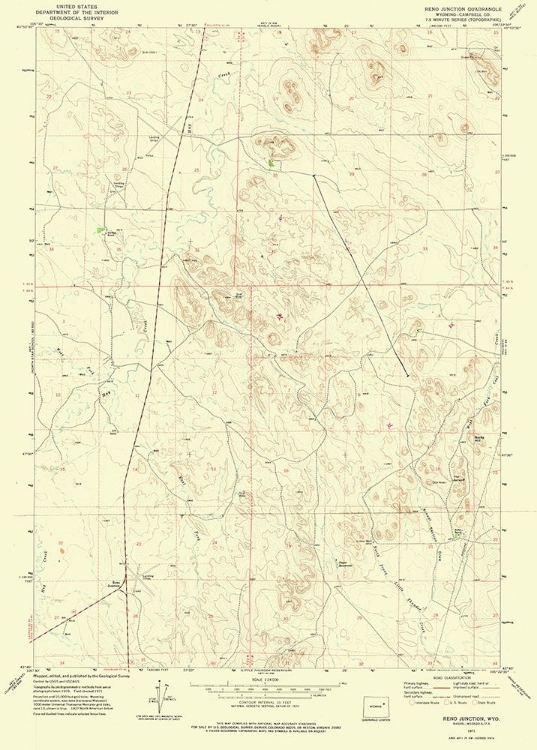 Picture of RENO JUNCTION WYOMING QUAD - USGS 1971