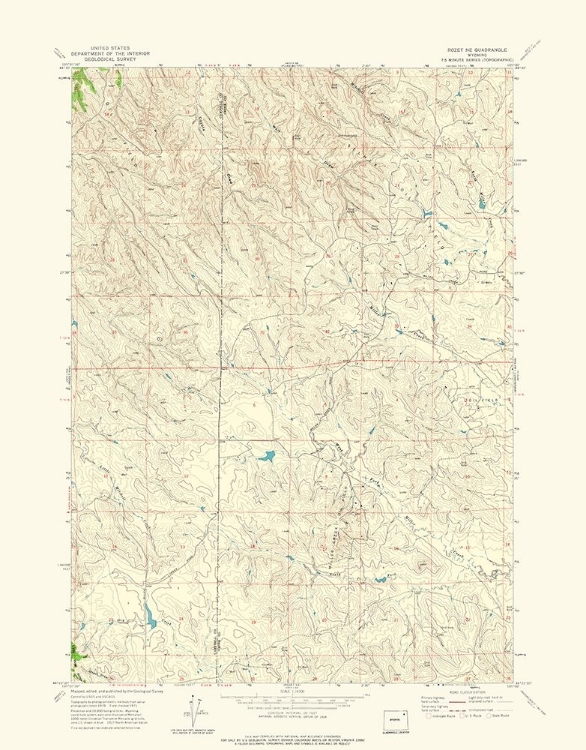 Picture of NORTH EAST ROZET WYOMING QUAD - USGS 1971