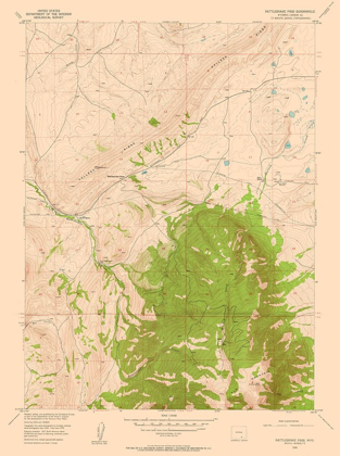 Picture of RATTLESNAKE PASS WYOMING QUAD - USGS 1955