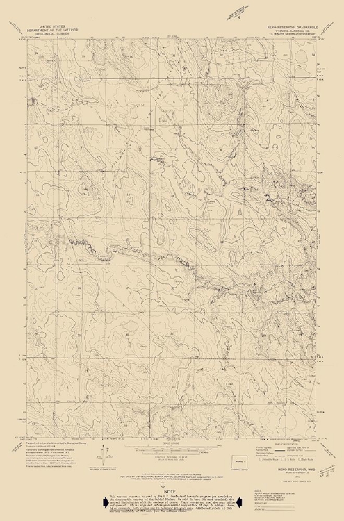 Picture of RENO RESERVOIR WYOMING QUAD - USGS 1971