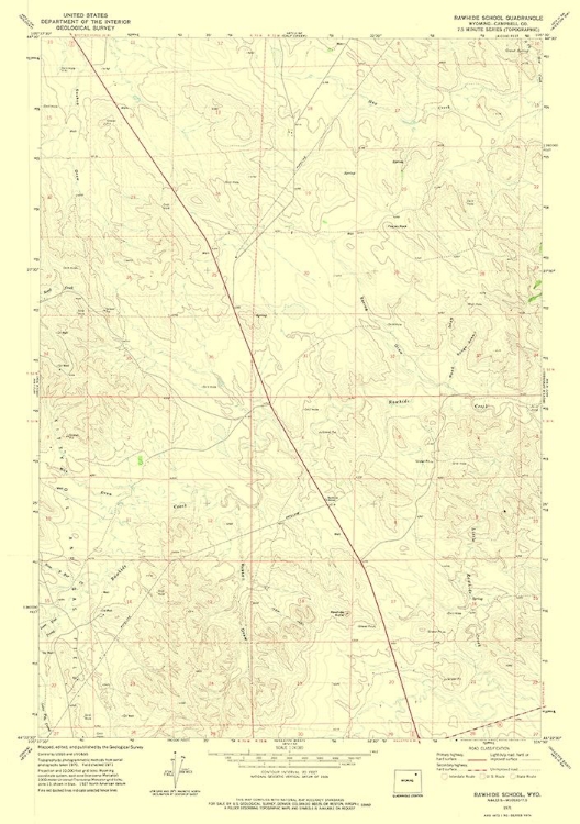 Picture of RAWHIDE SCHOOL WYOMING QUAD - USGS 1971