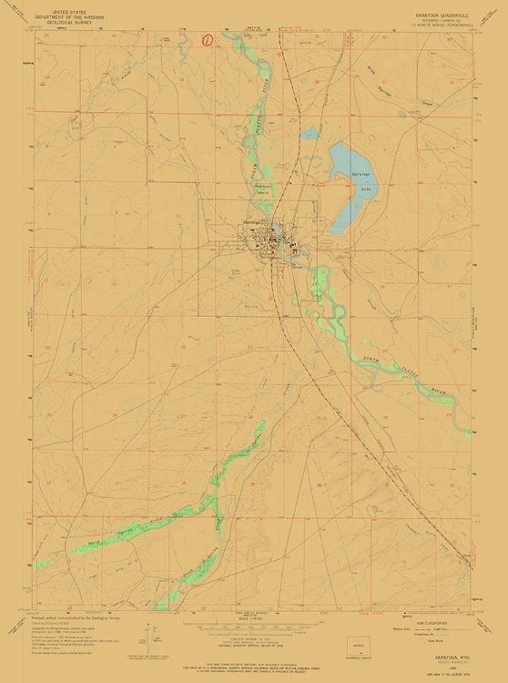 Picture of SARATOGA WYOMING QUAD - USGS 1961