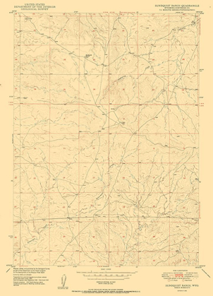 Picture of SUNDQUIST RANCH WYOMING QUAD - USGS 1950