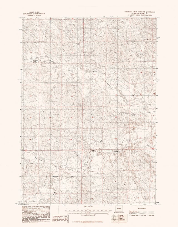 Picture of THREEMILE CREEK RESERVOIR WYOMING QUAD - USGS 1984