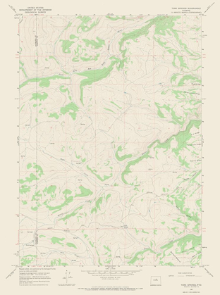 Picture of TURK SPRINGS WYOMING QUAD - USGS 1967