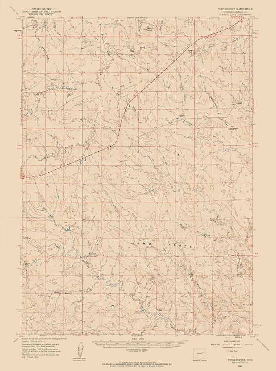 Picture of TURNERCREST WYOMING QUAD - USGS 1960