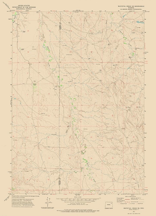 Picture of SOUTH EAST WHITETAIL CREEK WYOMING QUAD - USGS