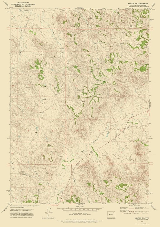 Picture of SOUTH WEST WESTON WYOMING QUAD - USGS 1972