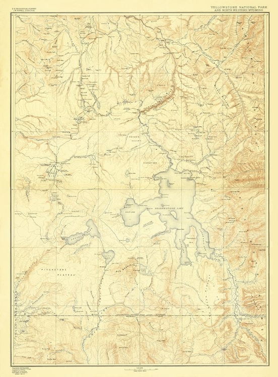 Picture of YELLOWSTONE NATIONAL PARK WYOMING - USGS 1885