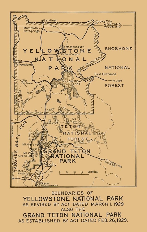 Picture of YELLOWSTONE, GRAND TETON NATIONAL PARKS BOUNDARY