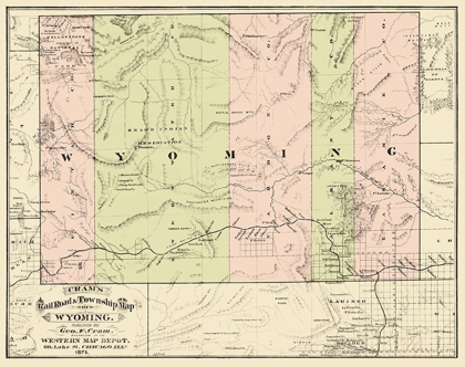 Picture of WYOMING RAILROADS AND TOWNSHIPS - CRAM 1875