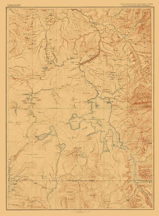 Picture of YELLOWSTONE NATIONAL PARK WYOMING - USGS 1885