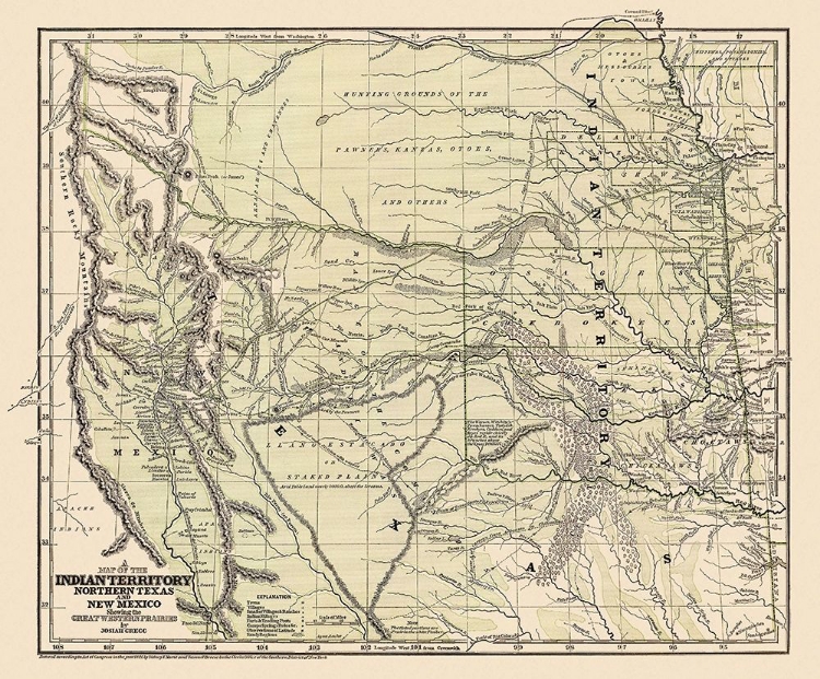 Picture of INDIAN TERRITORY, TEXAS, NEW MEXICO - 1844