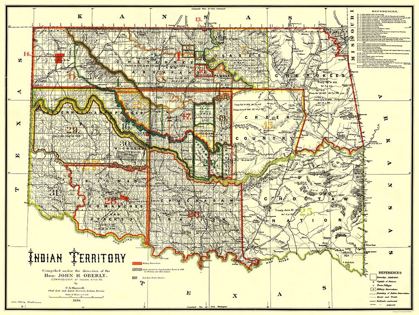 Picture of INDIAN TERRITORY, TEXAS, OKLAHOMA - OBERLY 1889