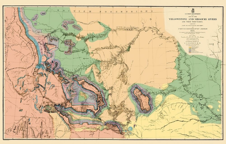 Picture of YELLOWSTONE AND MISSOURI RIVER - WAR DEPT 1859