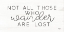 Picture of NOT ALL WHO WANDER ARE LOST