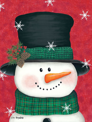 Picture of PINE CONES AND GREEN PLAID SNOWMAN