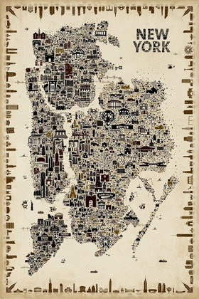 Picture of ANTIQUE ICONIC CITIES-NEW YORK