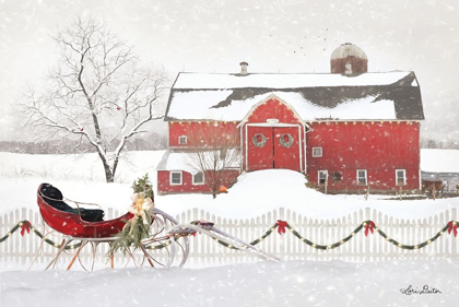 Picture of CHRISTMAS BARN WITH SLEIGH