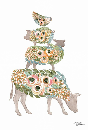 Picture of FLORAL STACKED ANIMALS