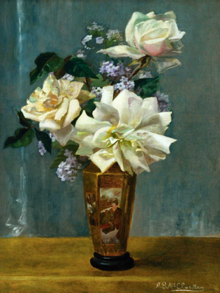 Picture of STILL LIFE OF ROSES IN AN ORIENTAL VASE