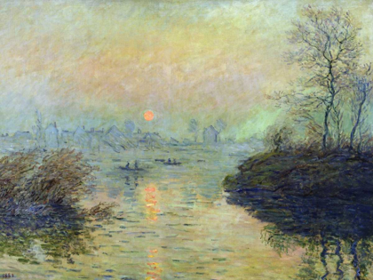 Picture of SUN SETTING OVER THE SEINE AT LAVACOURT