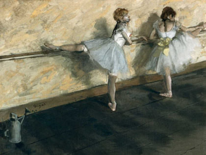 Picture of DANCERS PRACTICING AT THE BARRE