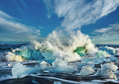 Picture of WAVES BREAKING, ICELAND