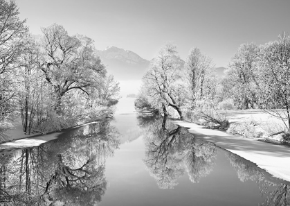 Picture of WINTER LANDSCAPE AT LOISACH, GERMANY (BW)