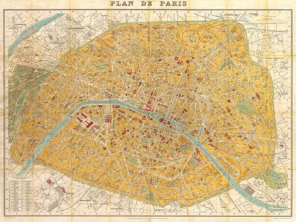 Picture of GILDED MAP OF PARIS