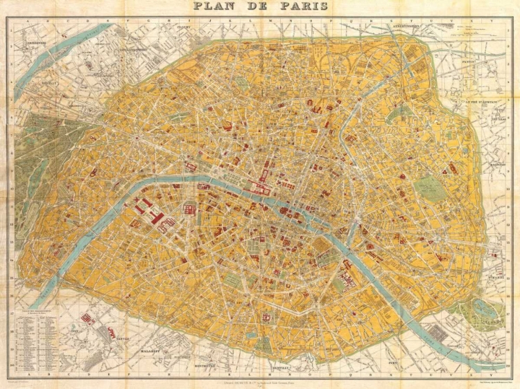 Picture of GILDED MAP OF PARIS
