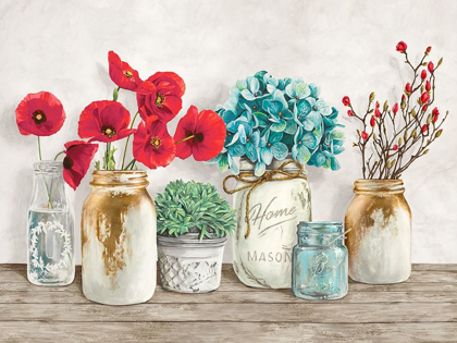 Picture of FLORAL COMPOSITION WITH MASON JARS